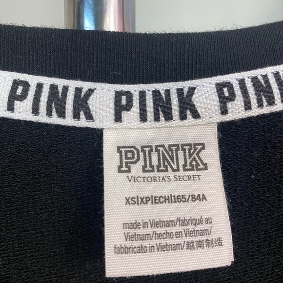 PINK! Victoria Secret Oversized Black Long Sleeve Sweater Size XS - Picture 2 of 4